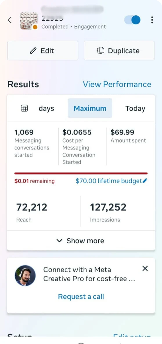 Facebook Ads Result 2