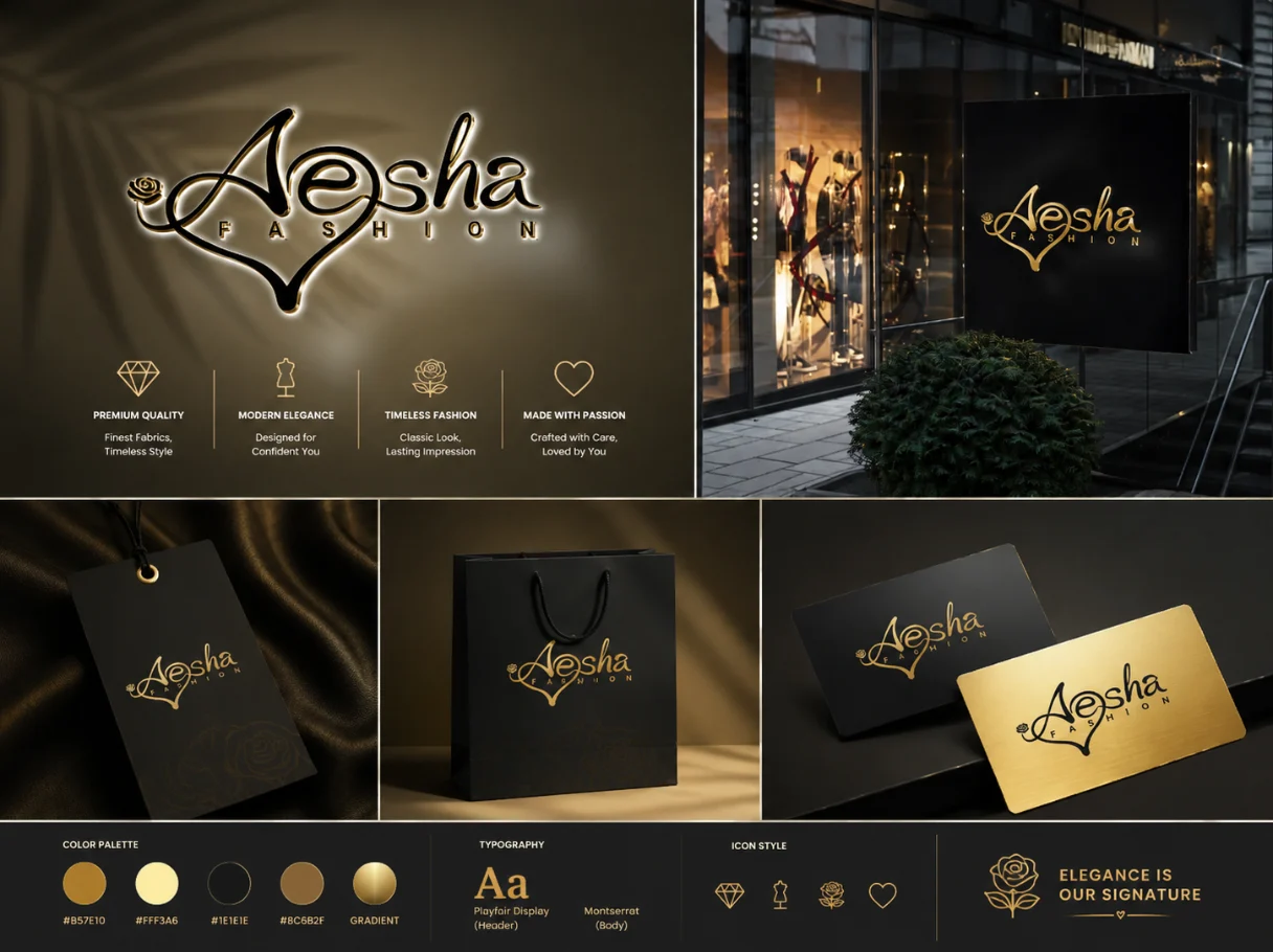 Logo Design & Branding Ayesha Fashion Logo Branding