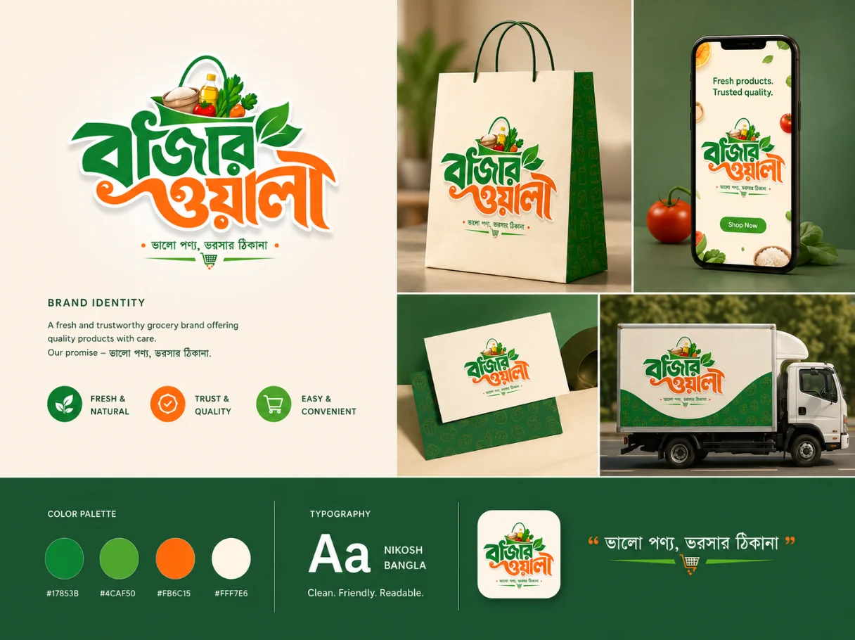 Logo Design & Branding BazarWala Logo Branding