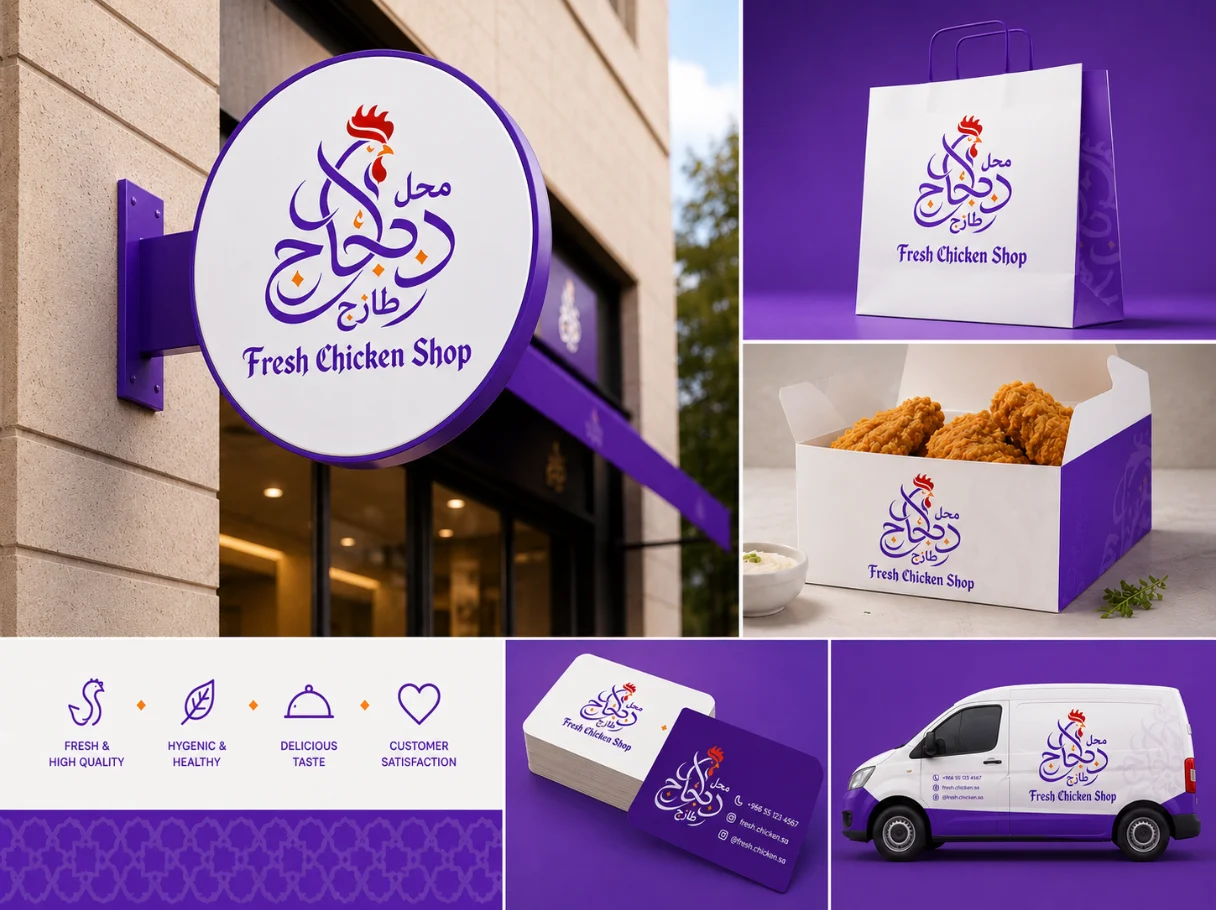 Logo Design & Branding Fresh Chicken Shop Brand Identity Design